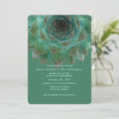 多汁ティール(緑がかった色)グリーンカスタムウェディング招待状 招待状 (スタンド正面)