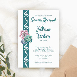 多汁トレブルクレフ、 音符記号テーマシニアミュージックリサイタル 招待状