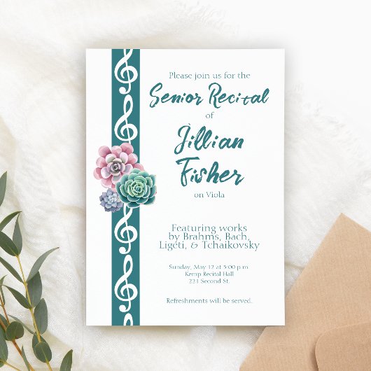 多汁トレブルクレフ、 音符記号テーマシニアミュージックリサイタル 招待状