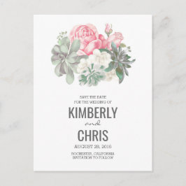 多汁フローラピンクブーケ日付を保存 案内ポストカード