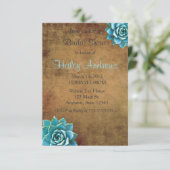 多汁ブライダルシャワー水彩素朴茶色 招待状 (スタンド正面)