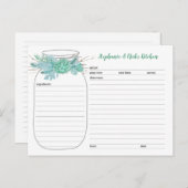 多汁メイスンジャーブライダルシャワーレシピカード ポストカード (正面/裏面)