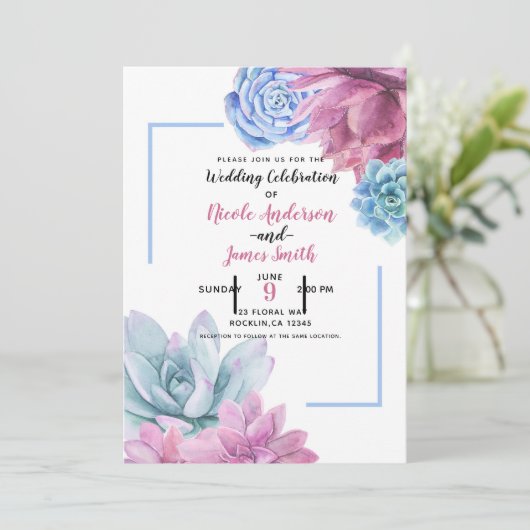 多汁モダンシックウォーター結婚カラーズフィエスタ 招待状 (スタンド正面)