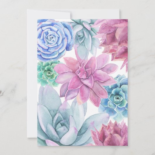 多汁モダンシックウォーター結婚カラーズフィエスタ 招待状 (裏面)