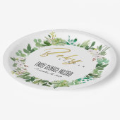 多汁リース茎水彩赤ちゃんシャワー ペーパープレート (アングル)