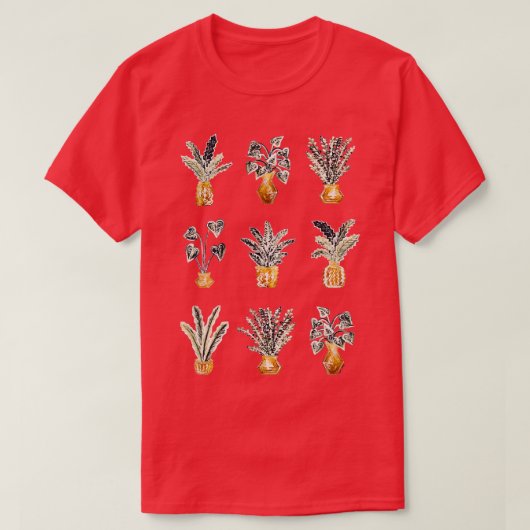 多汁多汁多毛器プリント金ゴールド植物 Tシャツ (デザイン正面)