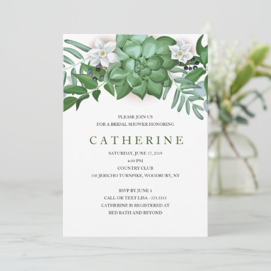 多汁性とフローラブライダルシャワー 招待状 (スタンド正面)