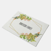 多汁性オレンジフローラ水彩リース ドアマット (アングル)