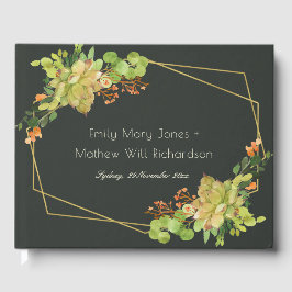 多汁性カボスフローラ水彩リース ゲストブック