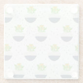 多汁性カランチョー植物の母パターン ガラスコースター (裏面)