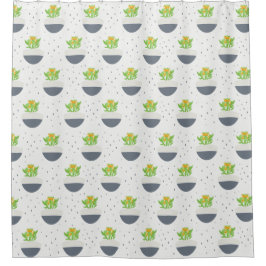 多汁性カランチョー植物の母パターン シャワーカーテン