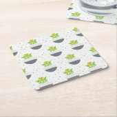 多汁性カランチョー植物の母パターン スクエアペーパーコースター (アングル)