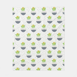 多汁性カランチョー植物の母パターン フリースブランケット