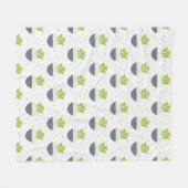 多汁性カランチョー植物の母パターン フリースブランケット (正面(横))