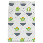 多汁性カランチョー植物の母パターン ミディアムペーパーバッグ (裏面)