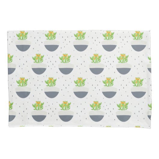 多汁性カランチョー植物の母パターン 枕カバー (正面)