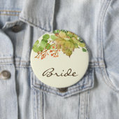 多汁性サボテンのオレンジフローラ水彩花嫁 缶バッジ (インサイチュ)