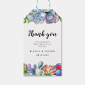 多汁性サボテンの水彩結婚式の引き出物 ギフトタグ (正面)