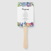 多汁性サボテンの水彩結婚式 ハンドファン (裏面)