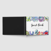 多汁性サボテンの水彩赤ちゃんシャワー ゲストブック (全面)