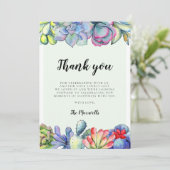 多汁性サボテンの水彩赤ちゃんシャワー サンキューカード (スタンド正面)
