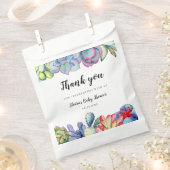 多汁性サボテンの水彩赤ちゃんシャワー フェイバーバッグ (クリップ留めされた状態)