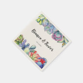 多汁性サボテンの水色結婚の紙ナプキン スタンダードカクテルナプキン (角)