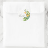 多汁性サボテンフローラガーデン水彩モノグラム ラウンドシール (バッグ)