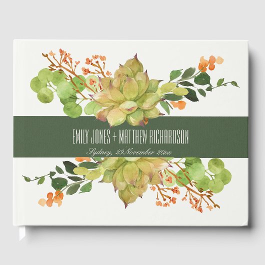 多汁性サボテンフローラガーデン水彩 ゲストブック (正面)