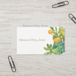 多汁性サボテンフローラガーデン水彩 名刺