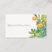 多汁性サボテンフローラガーデン水彩 名刺 (正面)