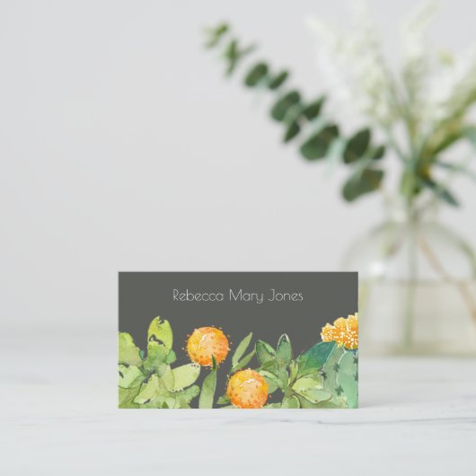 多汁性サボテンフローラガーデン水彩 名刺 (スタンド正面)