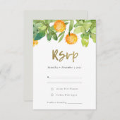 多汁性サボテンフローラガーデン水彩RSVP 出欠カード (正面/裏面)