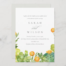 多汁性サボテンフローラガーデン水結婚色 招待状