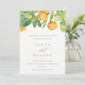 多汁性サボテンフローラガーデン水結婚色 招待状 (スタンド正面)