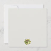 多汁性サボテンフローラガーデン水結婚色 招待状 (裏面)