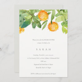 多汁性サボテンフローラ水彩ブライダルシャワー 招待状