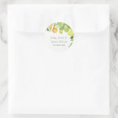 多汁性サボテンフローラ水彩封筒用シール ラウンドシール (バッグ)