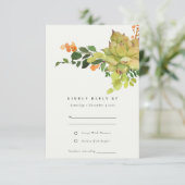 多汁性サボテンフローラ水彩RSVP 出欠カード (スタンド正面)