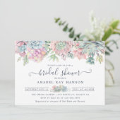 多汁性サボテンフローラ赤面ブライダルシャワー 招待状 (スタンド正面)