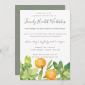 多汁性サボテン水色セミナーワークショップイベント 招待状 (正面/裏面)