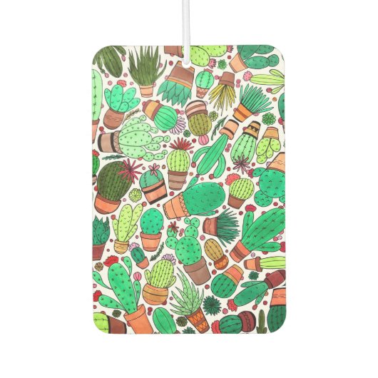 多汁性サボテン鉢植えグリーンサボテン園 カーエアーフレッシュナー (正面)