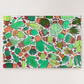 多汁性サボテン鉢植えグリーンサボテン園 ジグソーパズル (横)