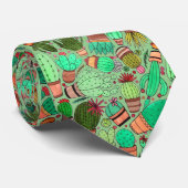 多汁性サボテン鉢植えグリーンサボテン園 ネクタイ (ロール)