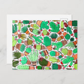 多汁性サボテン鉢植えグリーンサボテン園 ポストカード (正面/裏面)