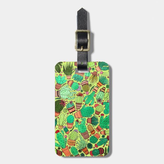 多汁性サボテン鉢植えグリーンサボテン園 ラゲッジタグ (正面縦)