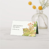 多汁性フローラリース水色結婚類 プレイスカード (裏面)