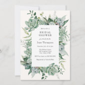 多汁性ユーカリプスグリーンブライダルシャワー 招待状 (正面)