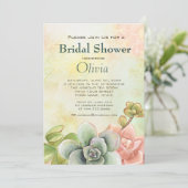 多汁性水彩フローラブライダルシャワー 招待状 (スタンド正面)