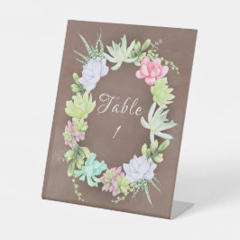 多汁性緑リースブライダルシャワー表 台座サイン